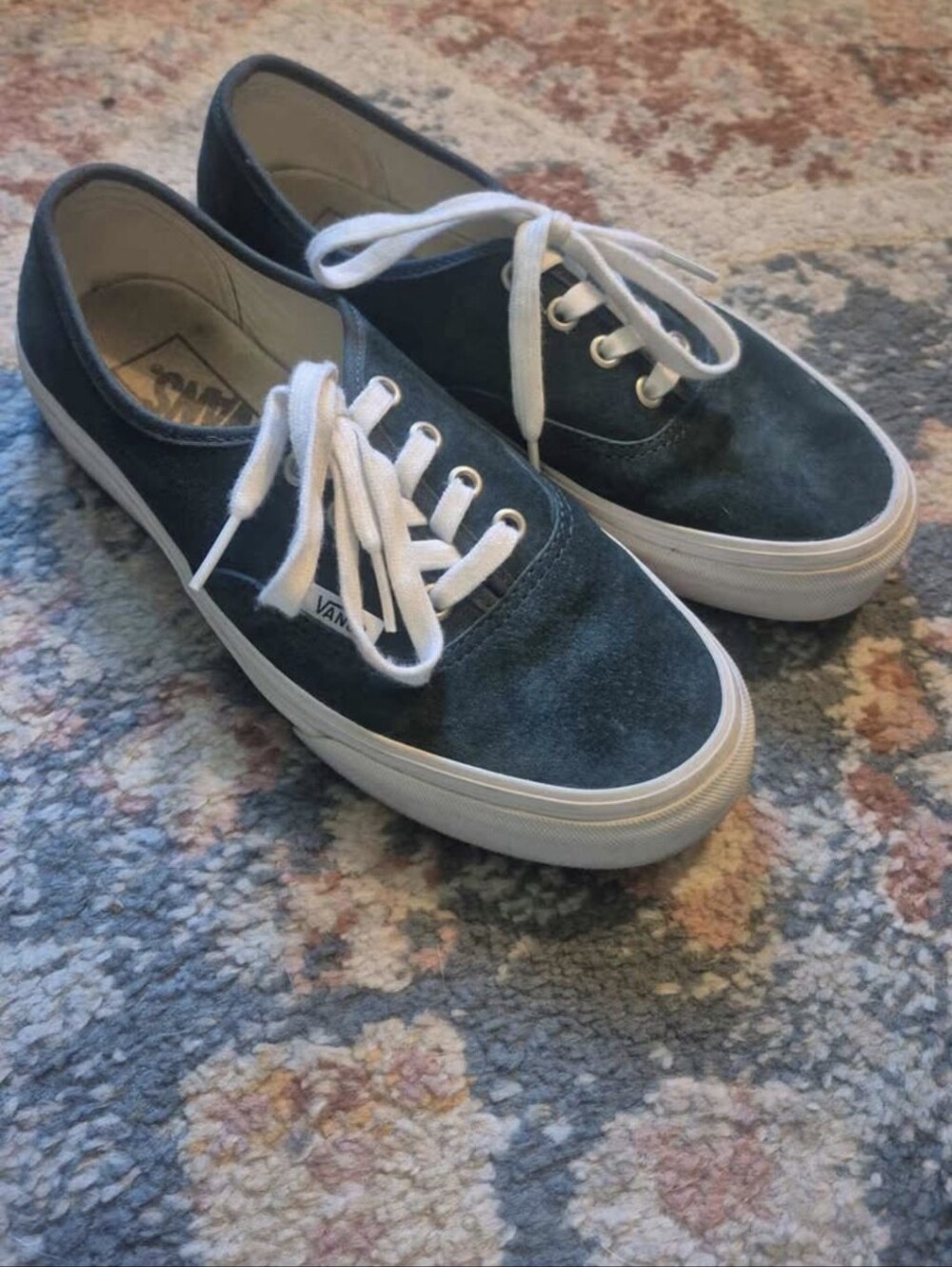 Vans Green Suede Low-Top Sneakers with White Laces